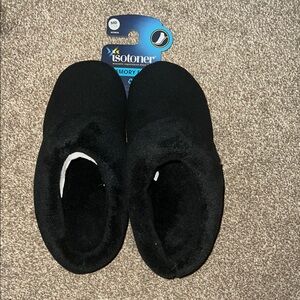 Isotoner Black Memory Foam Slippers